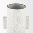 Mercana Torres Textured Off White w/ Gold Metal Vase