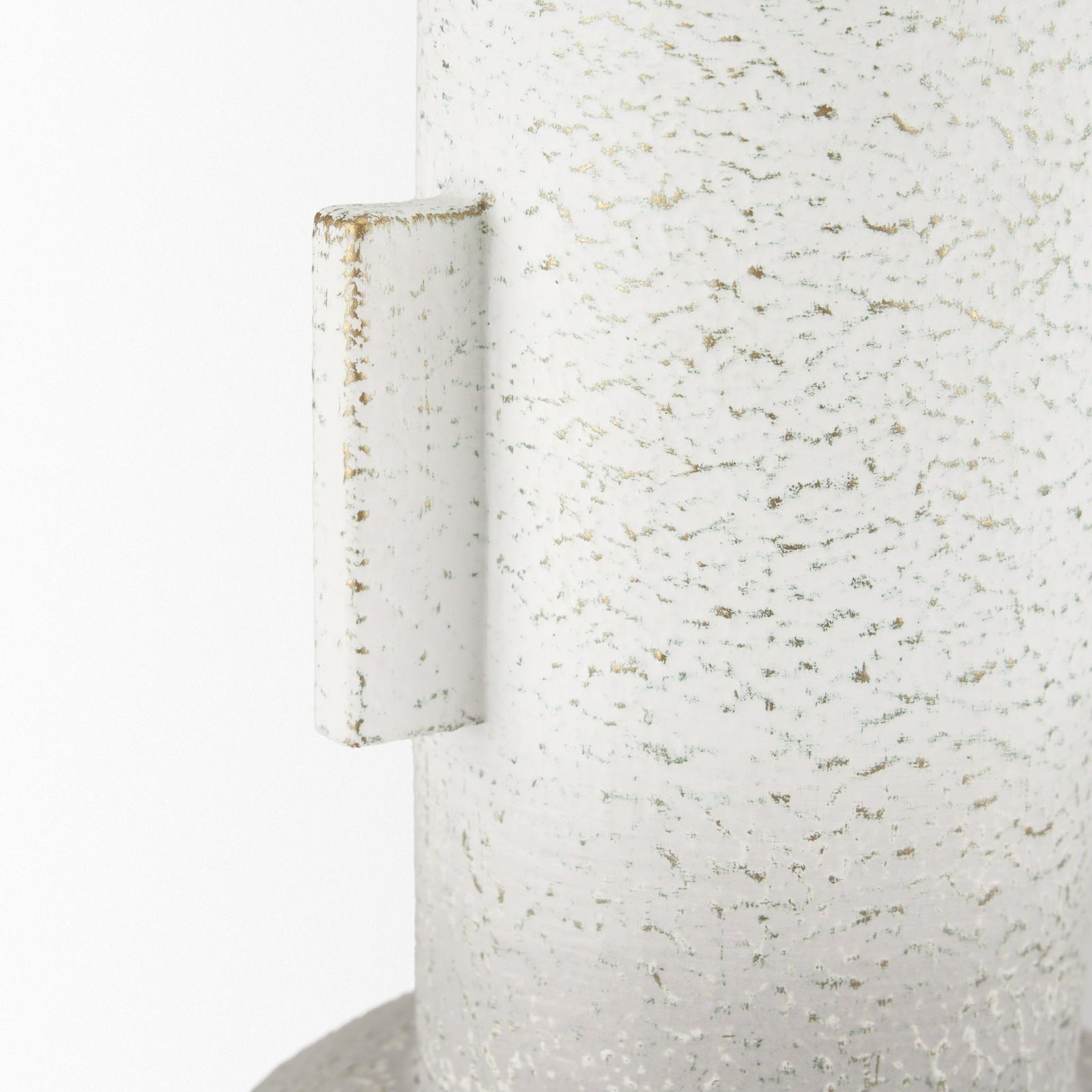 Mercana Torres Textured Off White w/ Gold Metal Vase