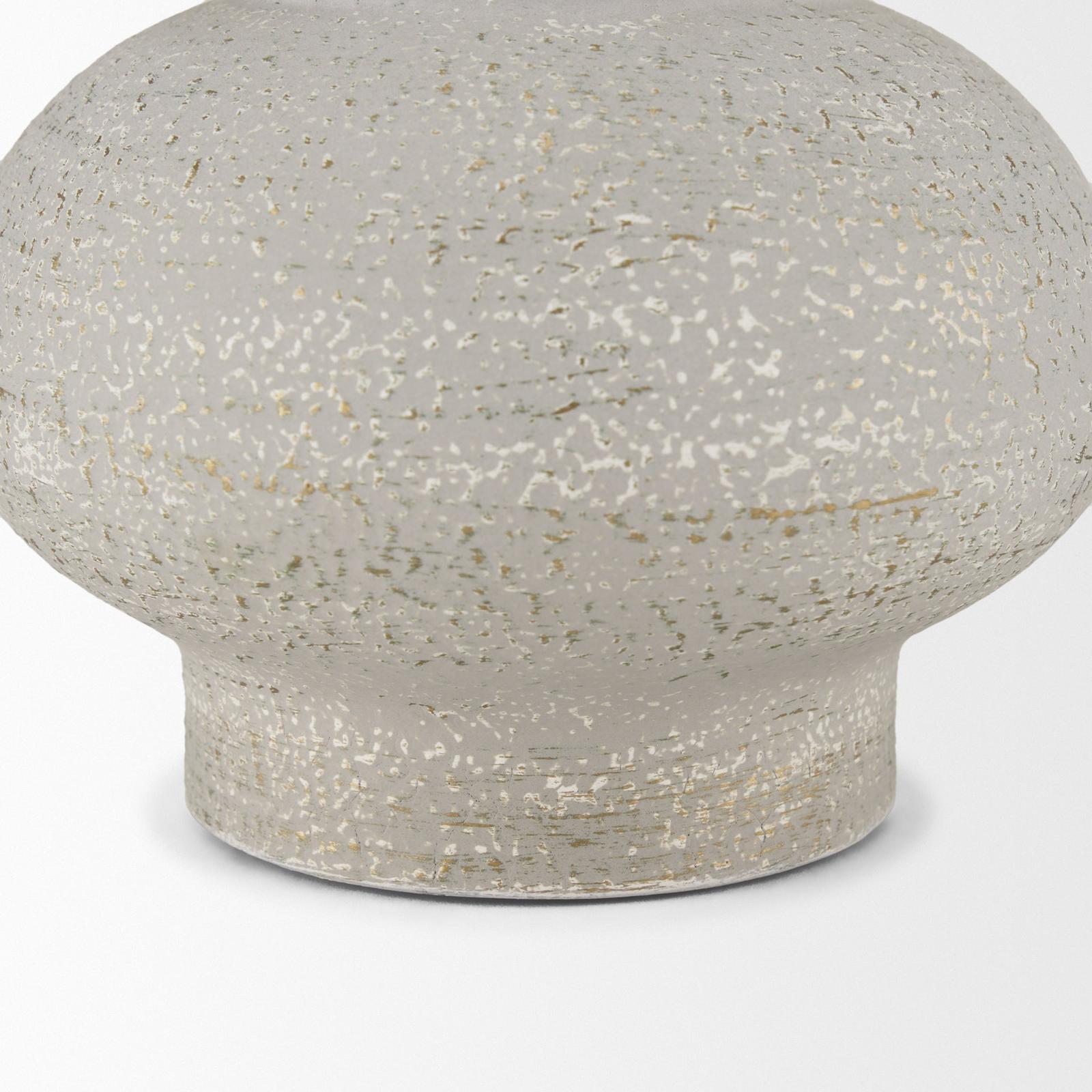 Mercana Torres Textured Off White w/ Gold Metal Vase