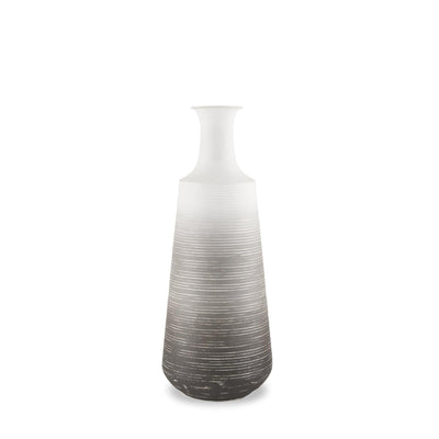 Mercana Toru White w/ Grey Ombre Metal Vase
