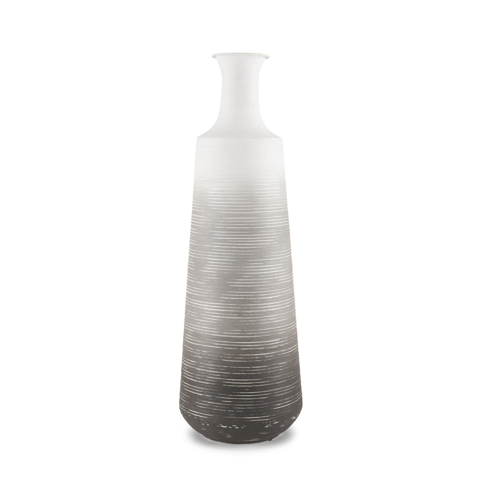Mercana Toru White w/ Grey Ombre Metal Vase