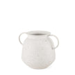 Mercana Treva White w/ Black Speckles Metal Vase