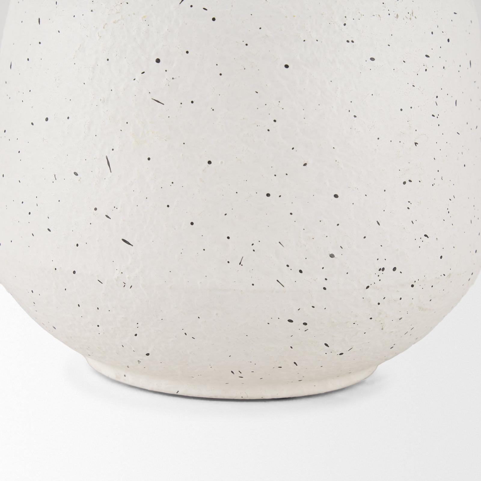 Mercana Treva White w/ Black Speckles Metal Vase