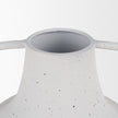 Mercana Treva White w/ Black Speckles Metal Vase