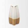 Mercana Vania Off White w/ Tan Textured Ceramic Vase