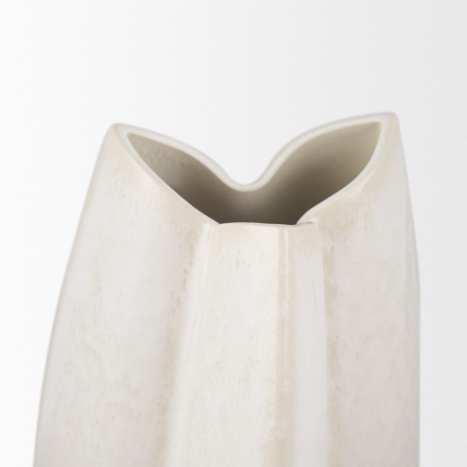 Mercana Vania Off White w/ Tan Textured Ceramic Vase