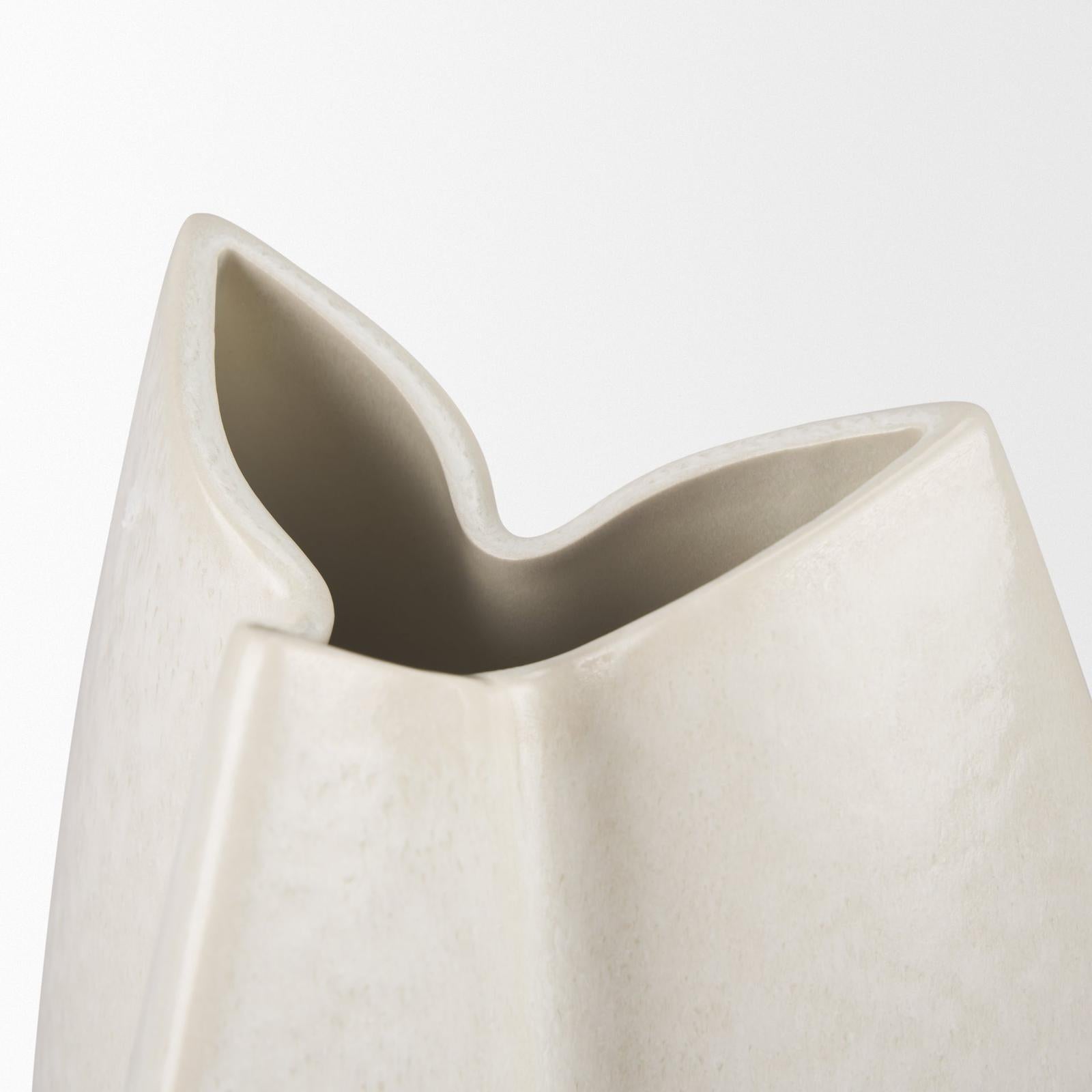 Mercana Vania Off White w/ Tan Textured Ceramic Vase