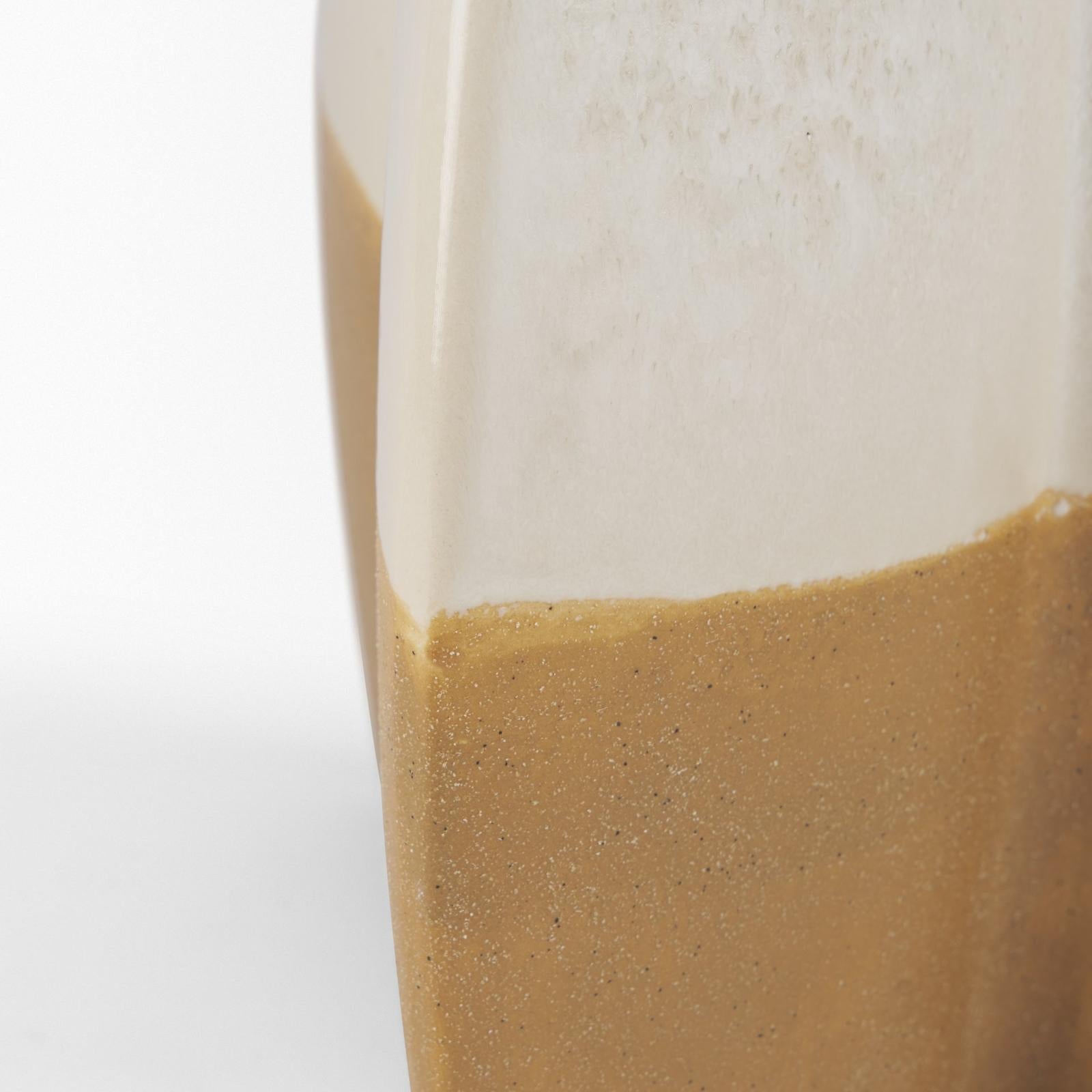 Mercana Vania Off White w/ Tan Textured Ceramic Vase