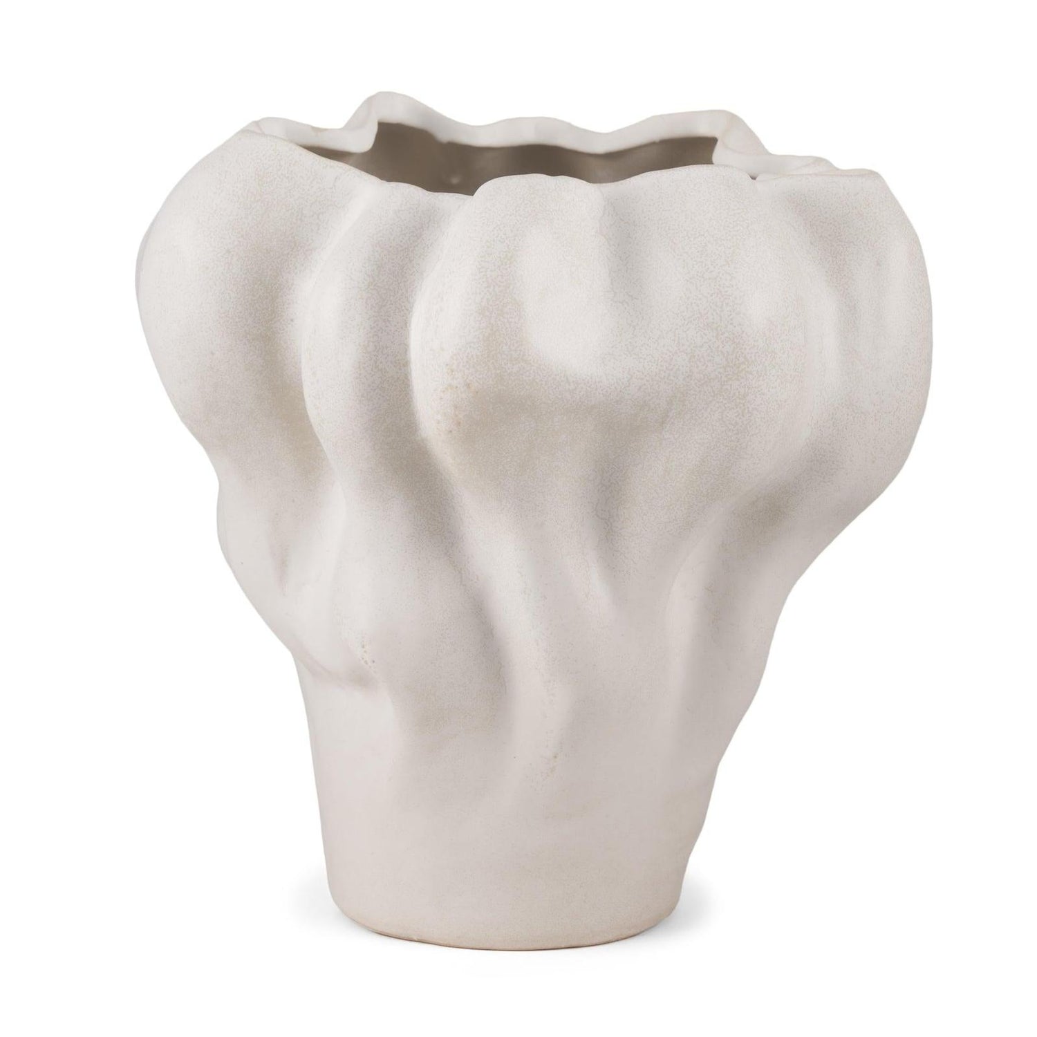 Mercana Vanna Sculptural Cream Glazed Ceramic Vase Clearance