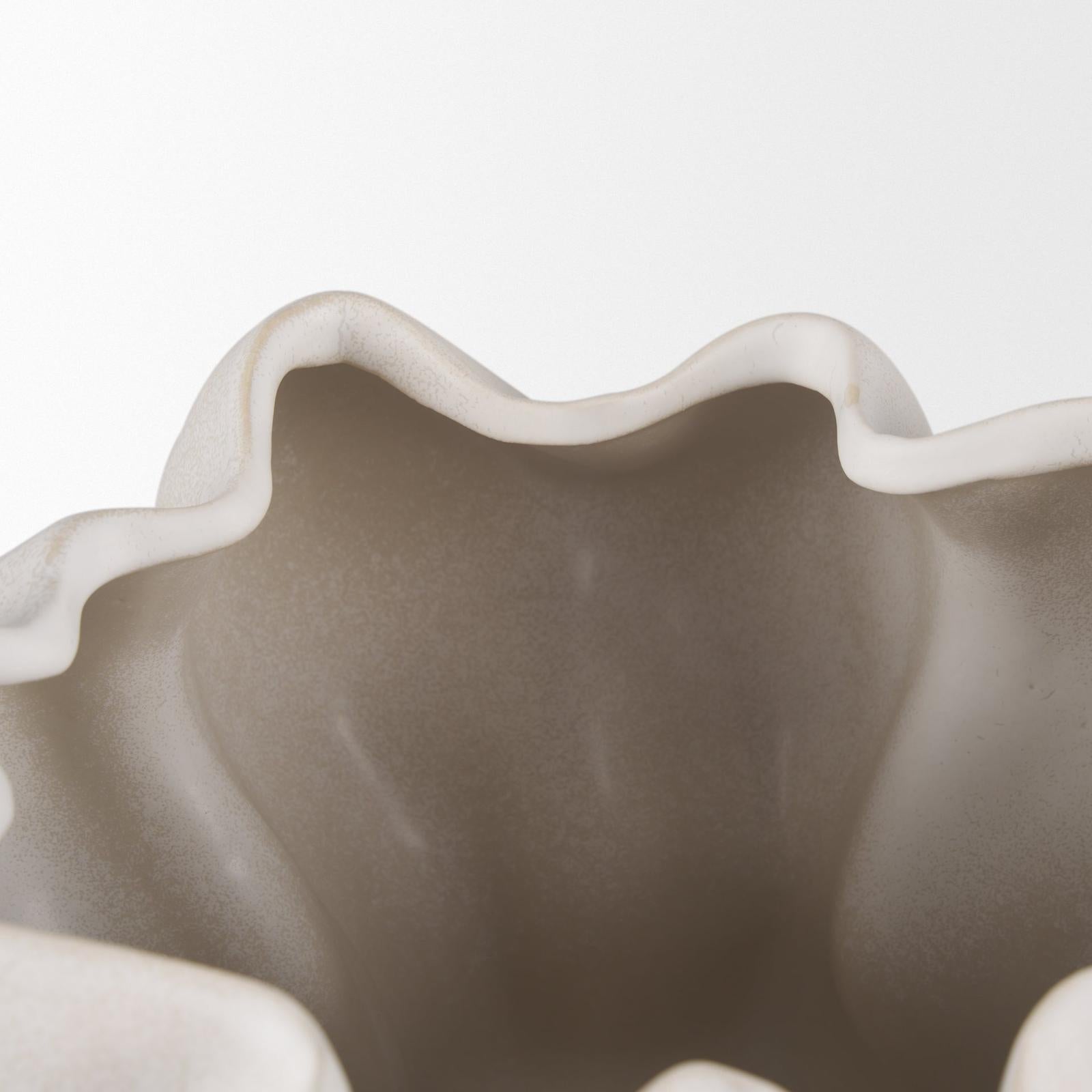 Mercana Vanna Sculptural Cream Glazed Ceramic Vase Clearance