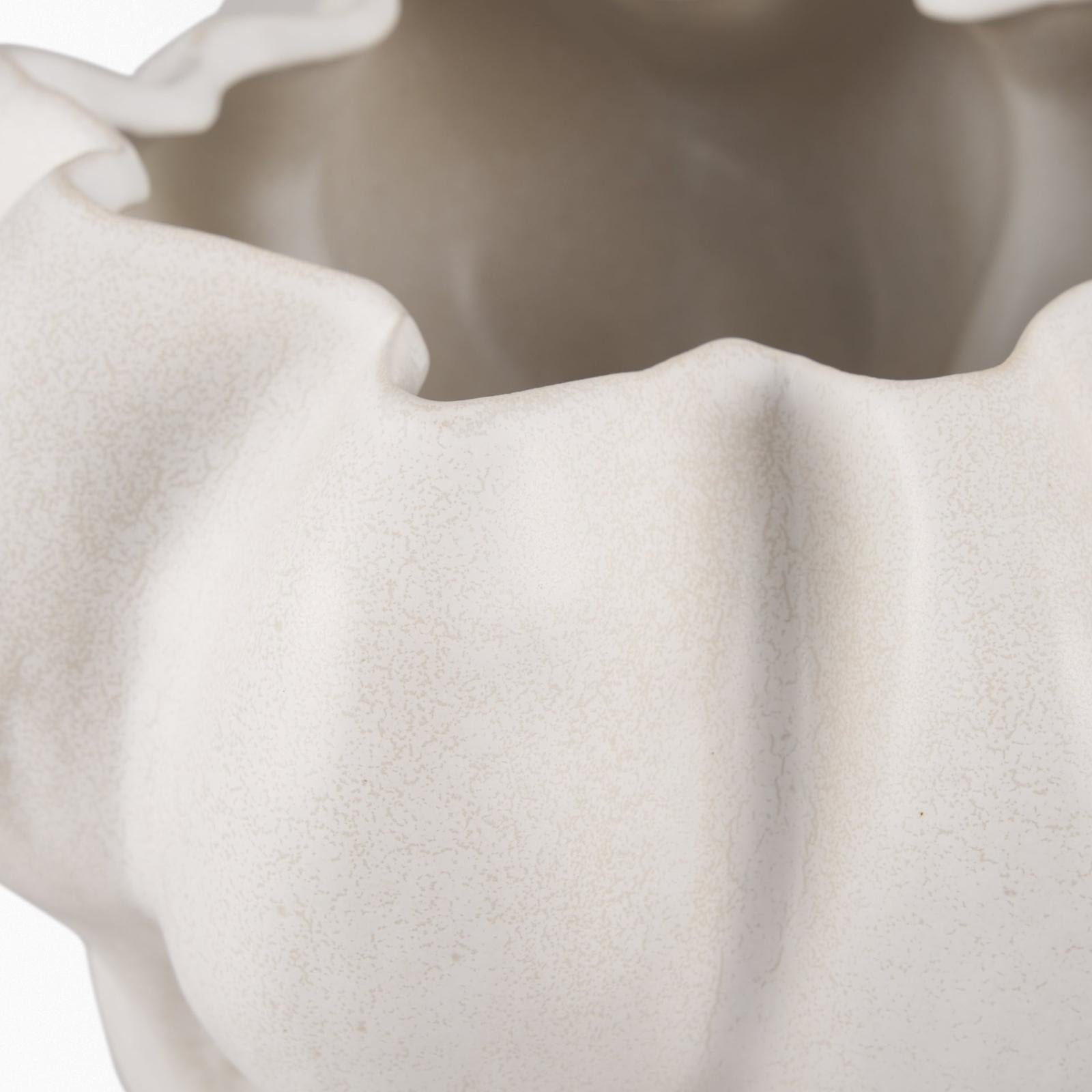 Mercana Vanna Sculptural Cream Glazed Ceramic Vase Clearance
