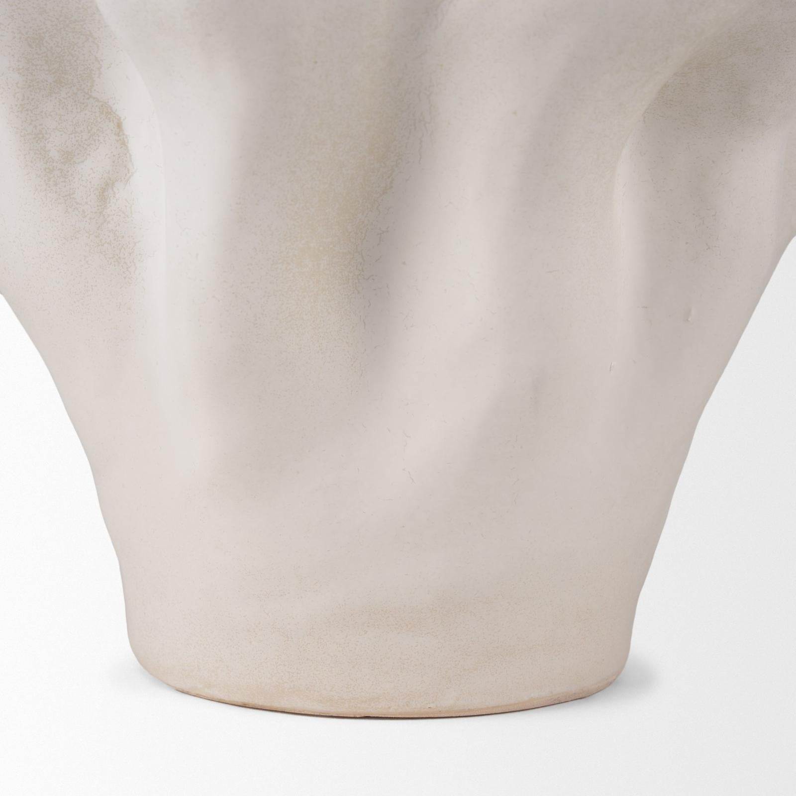 Mercana Vanna Sculptural Cream Glazed Ceramic Vase Clearance