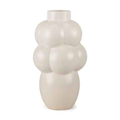 Mercana Ulvi Cream Glazed Bubble Ceramic Vase Clearance