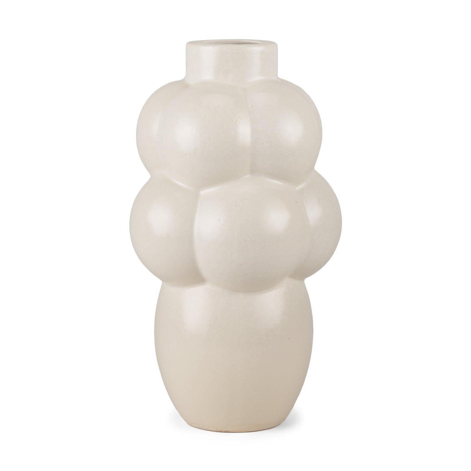 Mercana Ulvi Cream Glazed Bubble Ceramic Vase Clearance
