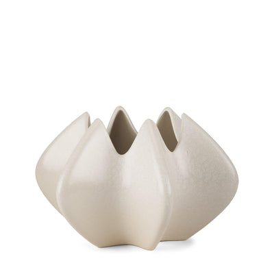 Mercana Ulrich Sculptural Cream Glazed Ceramic Vase