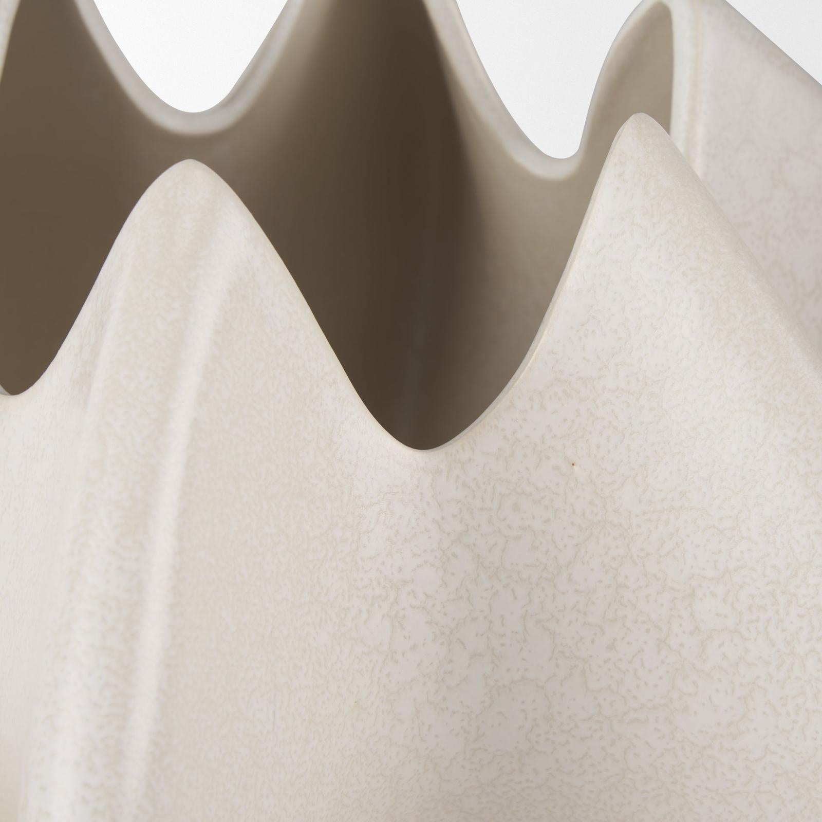 Mercana Ulrich Sculptural Cream Glazed Ceramic Vase