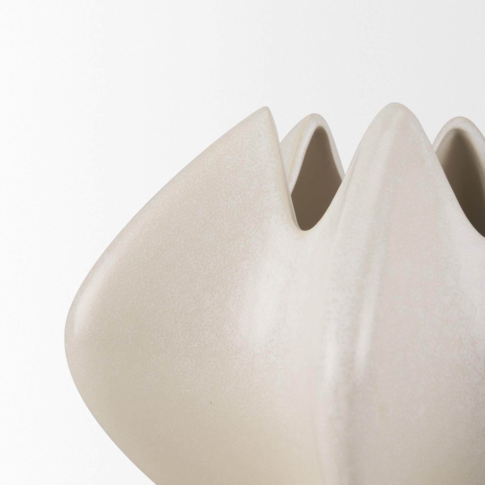 Mercana Ulrich Sculptural Cream Glazed Ceramic Vase