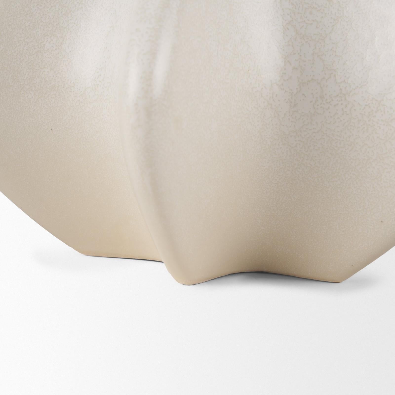 Mercana Ulrich Sculptural Cream Glazed Ceramic Vase
