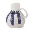 Mercana Truett White w/ Blue Stripes Ceramic Jug Vase Clearance