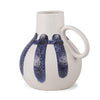 Mercana Truett White w/ Blue Stripes Ceramic Jug Vase Clearance