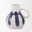 Mercana Truett White w/ Blue Stripes Ceramic Jug Vase Clearance