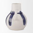 Mercana Truett White w/ Blue Stripes Ceramic Jug Vase Clearance