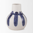Mercana Truett White w/ Blue Stripes Ceramic Jug Vase Clearance
