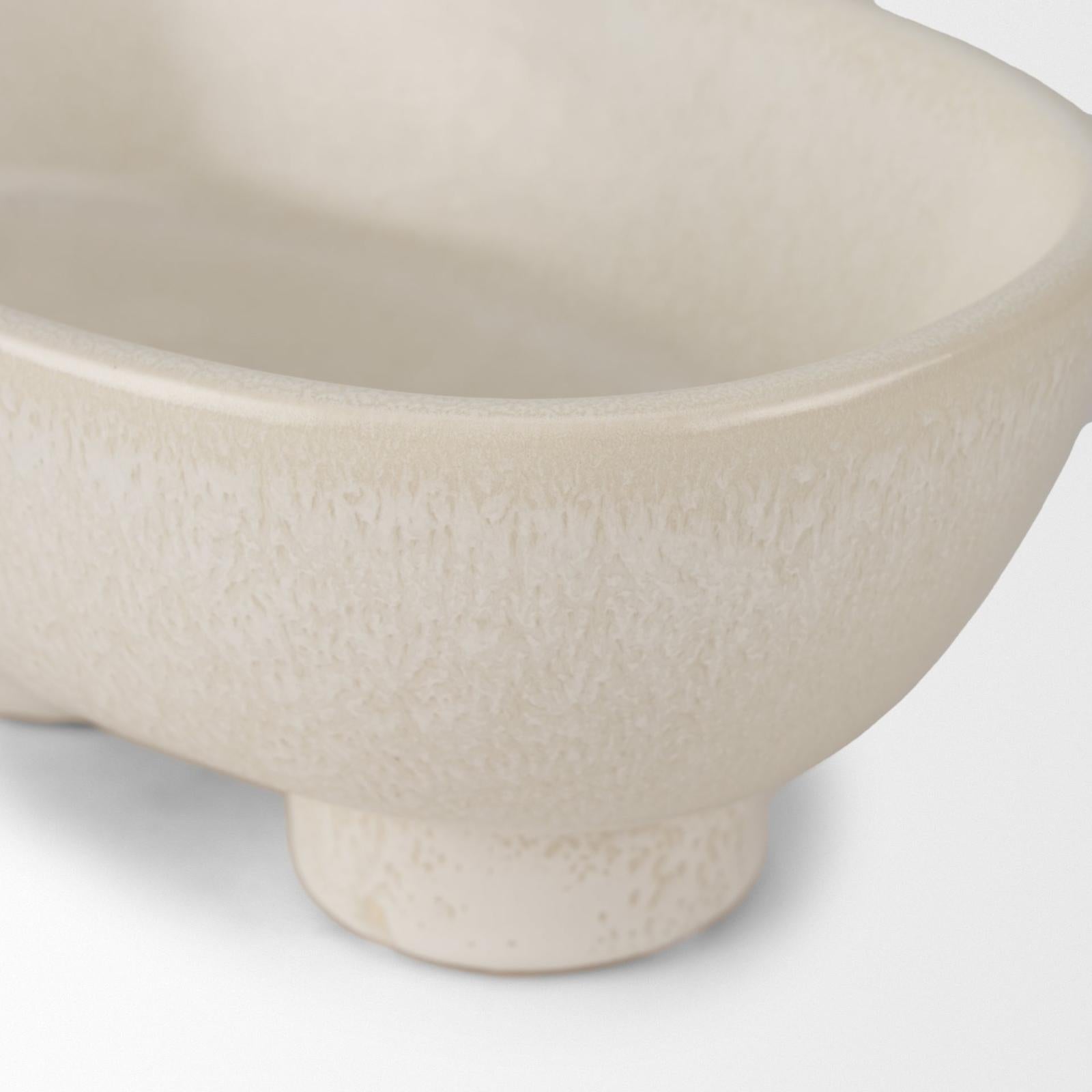 Mercana Tyren Cream Glazed Decorative Ceramic Bowl