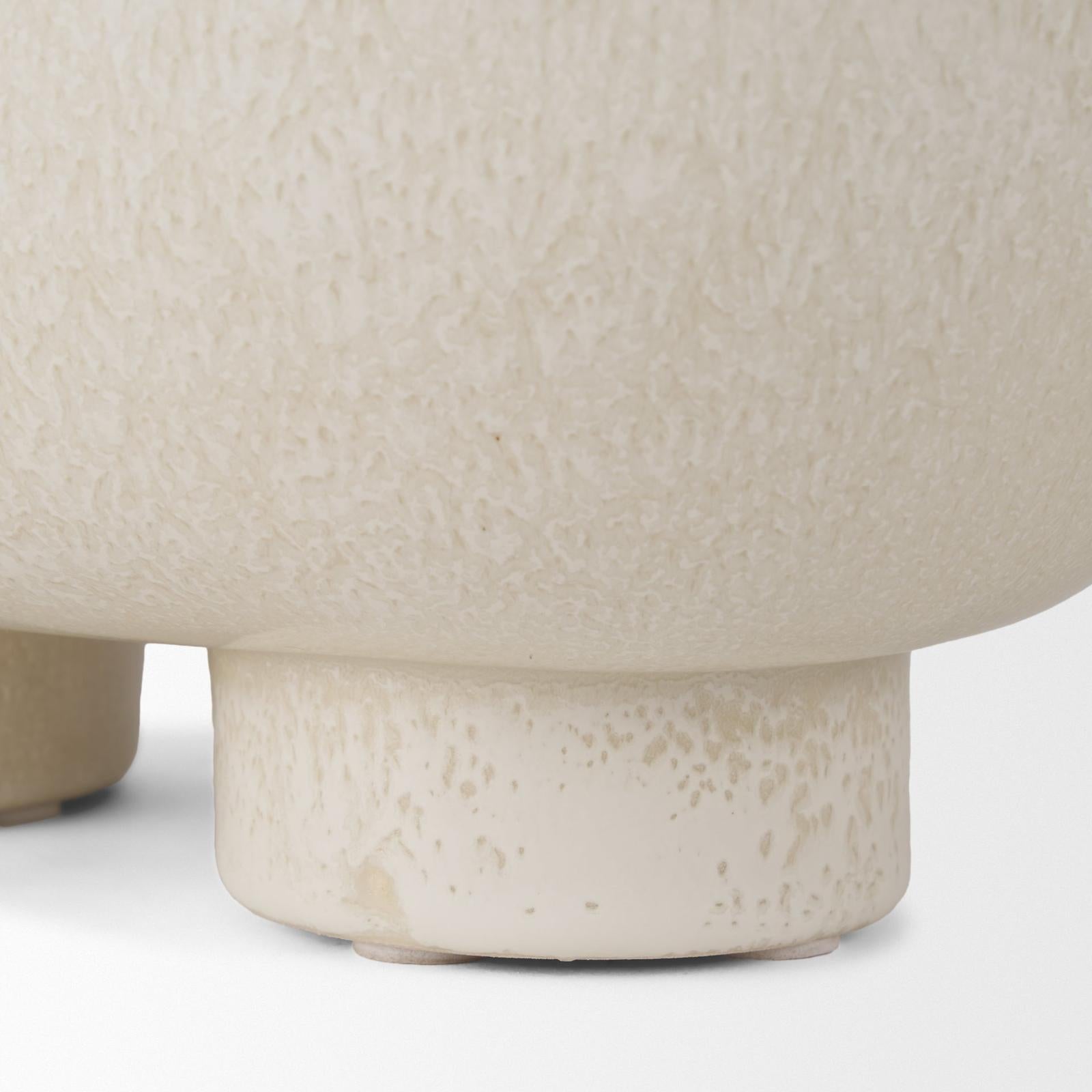 Mercana Tyren Cream Glazed Decorative Ceramic Bowl