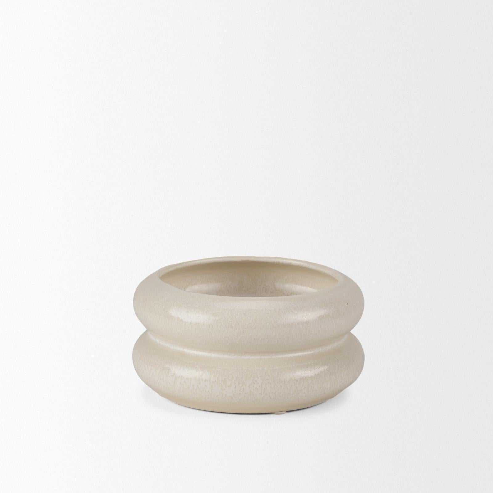 Mercana Twyla Cream Glazed Ring Pot
