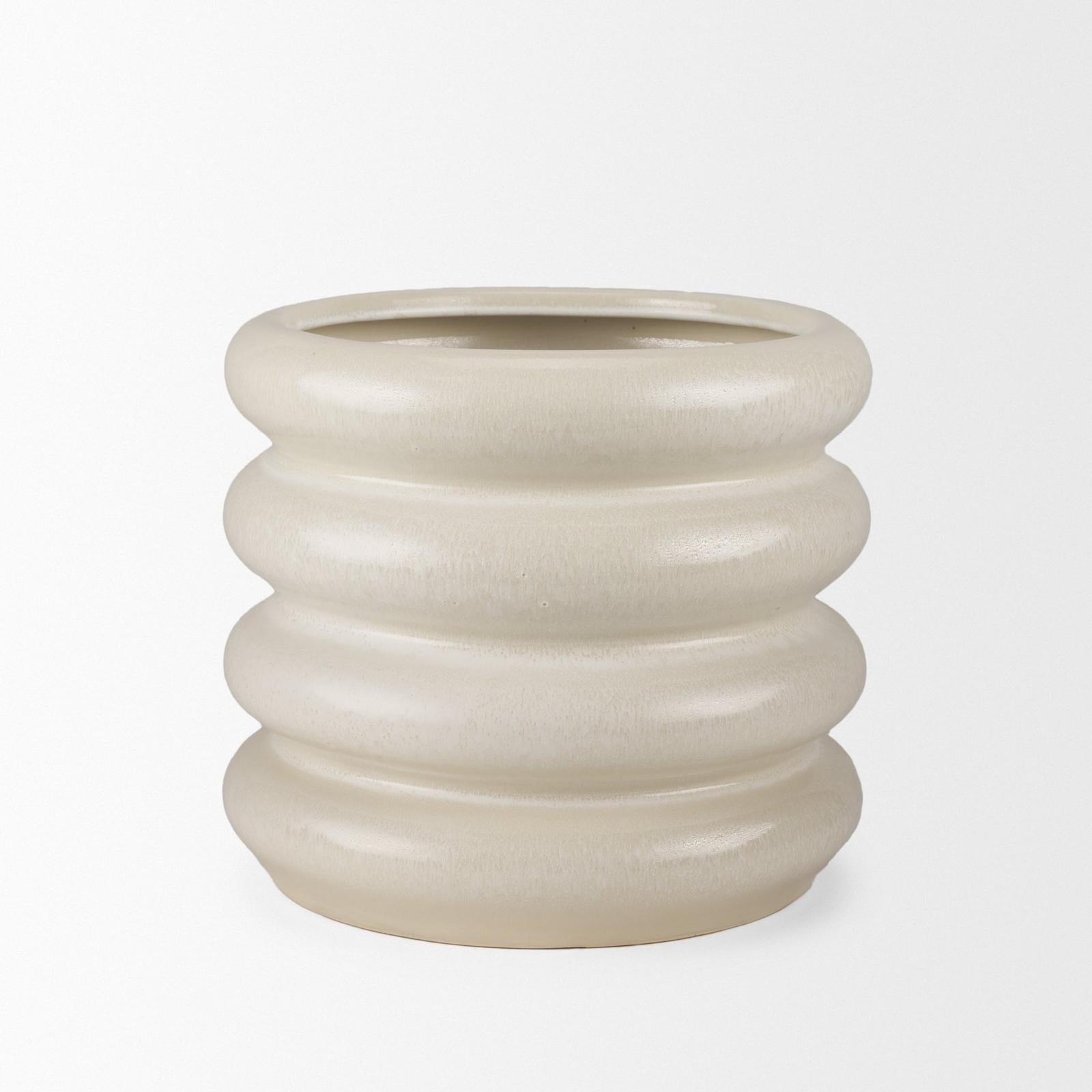 Mercana Twyla Cream Glazed Floor Vase Clearance