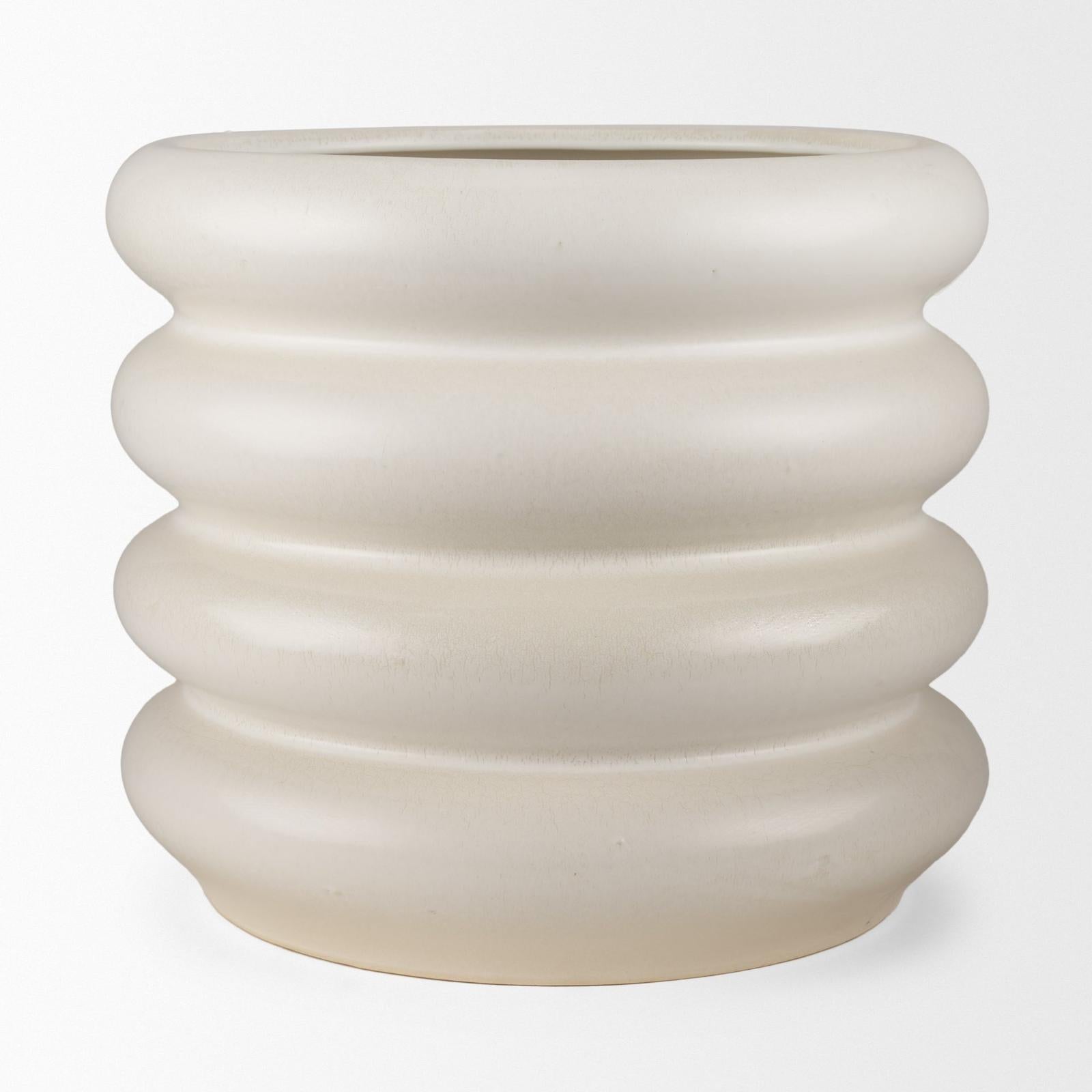 Mercana Twyla Cream Glazed Floor Vase Clearance