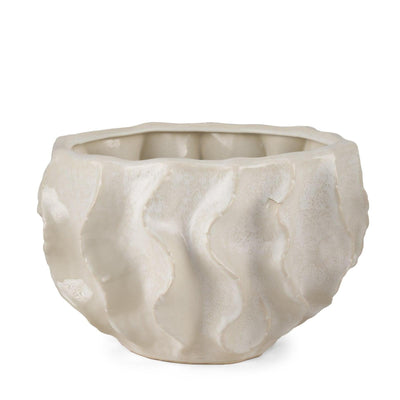 Mercana Vahn Sculptural Cream Glazed Decorative Ceramic Bowl Clearance