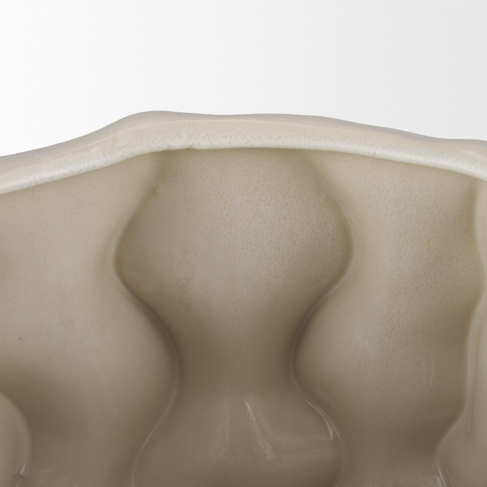 Mercana Vahn Sculptural Cream Glazed Decorative Ceramic Bowl Clearance