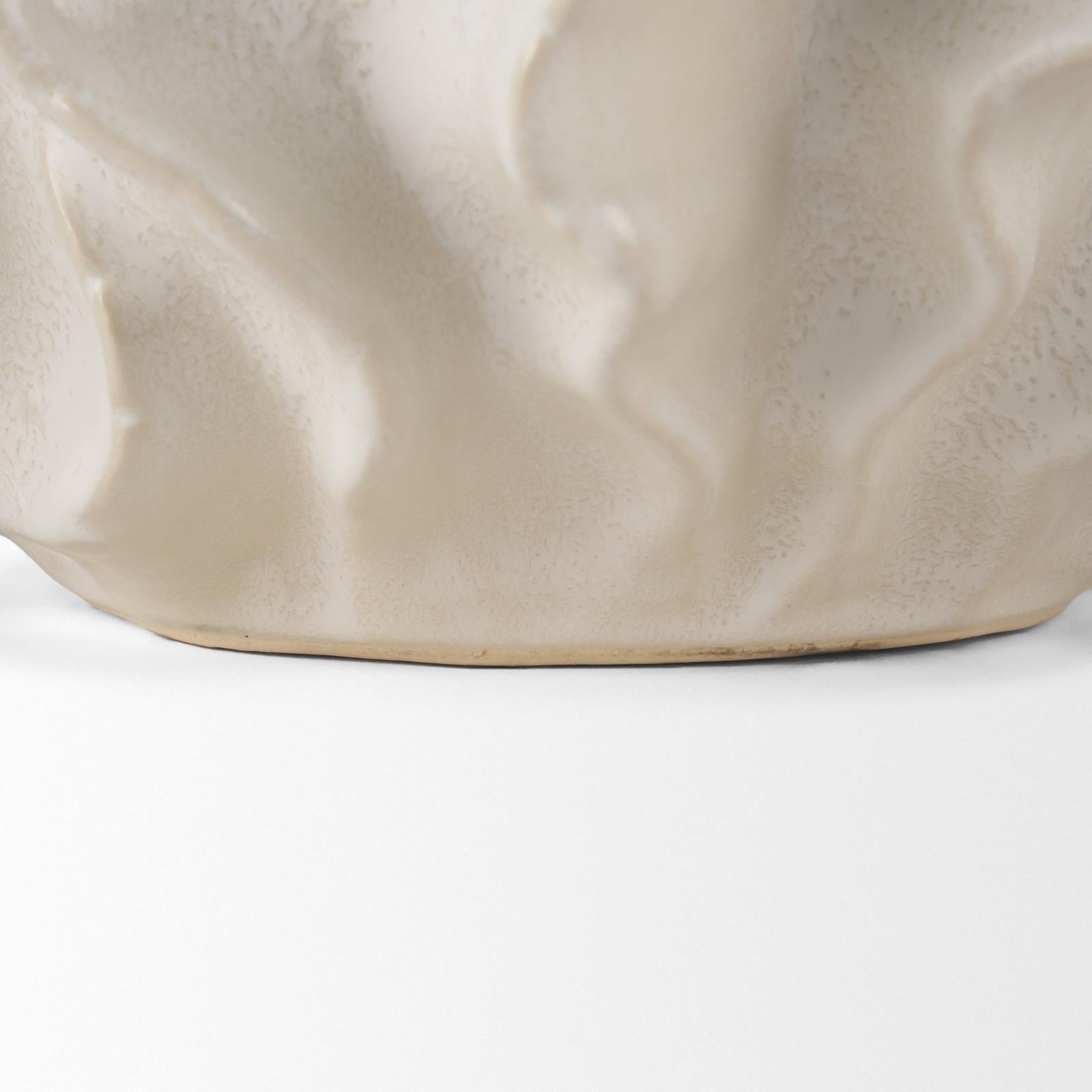 Mercana Vahn Sculptural Cream Glazed Decorative Ceramic Bowl Clearance