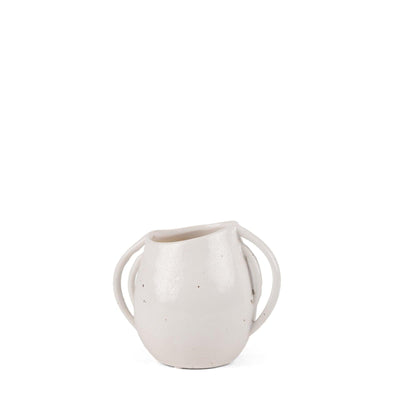 Mercana Urvi Off White Speckled Asymmetrical Ceramic Vase