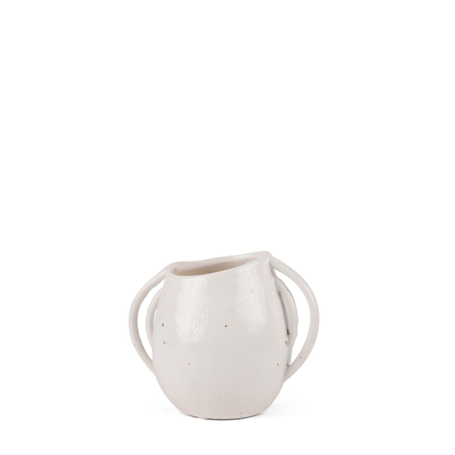 Mercana Urvi Off White Speckled Asymmetrical Ceramic Vase
