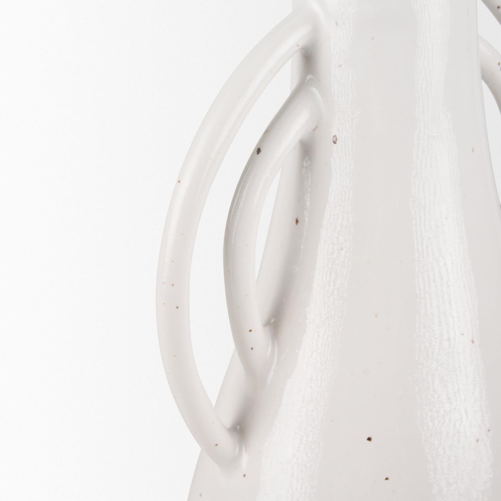Mercana Urvi Off White Speckled Asymmetrical Ceramic Vase