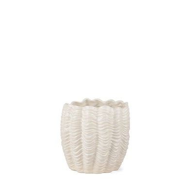 Mercana Velia Seashell Sculptural Cream Glazed Ceramic Vase Clearance