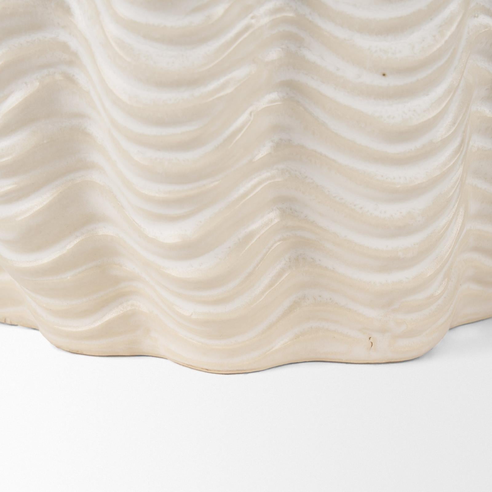 Mercana Velia Seashell Sculptural Cream Glazed Ceramic Vase Clearance