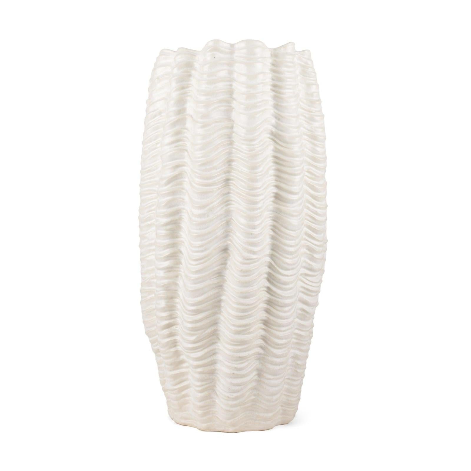 Mercana Velia Seashell Sculptural Cream Glazed Ceramic Vase Clearance