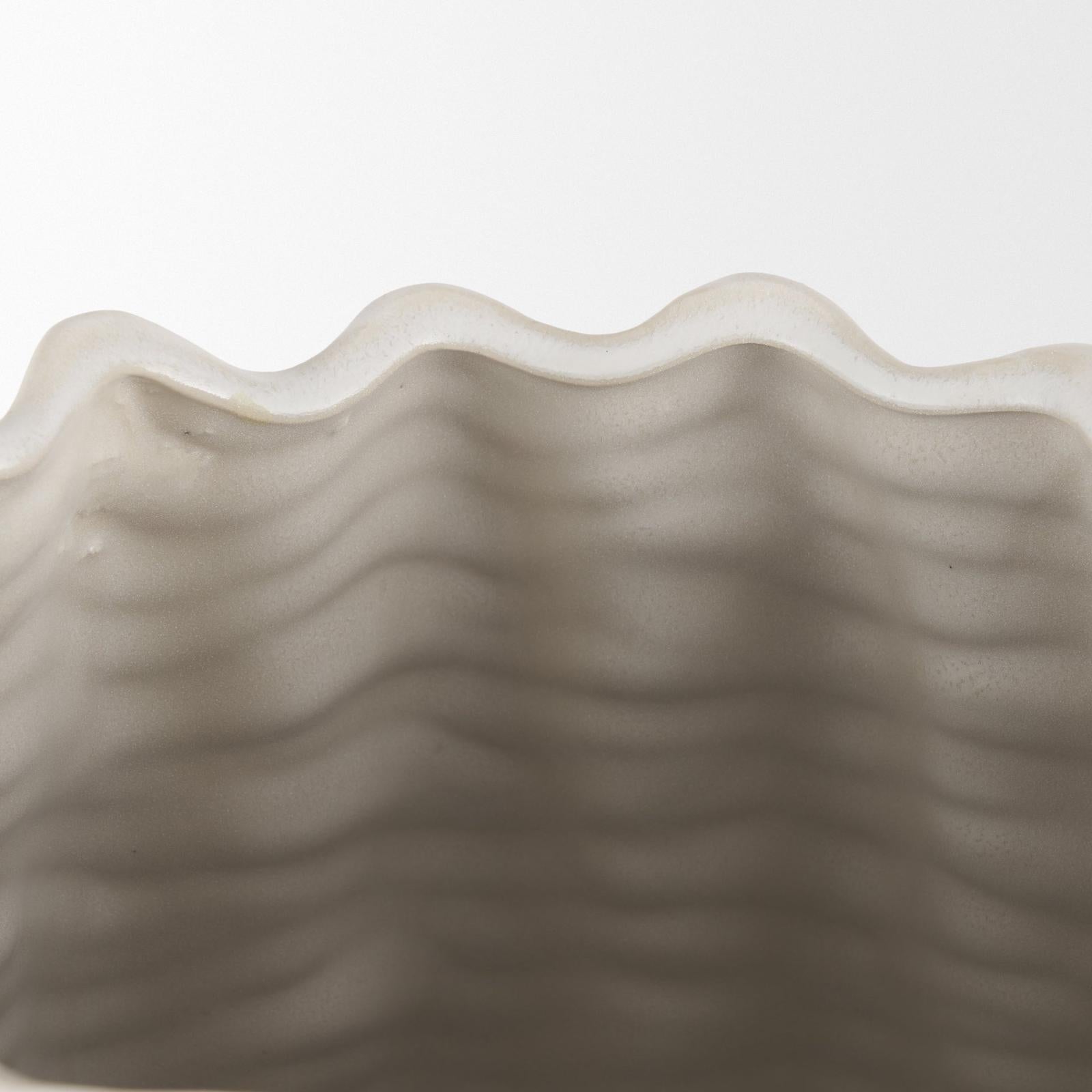 Mercana Velia Seashell Sculptural Cream Glazed Ceramic Vase Clearance