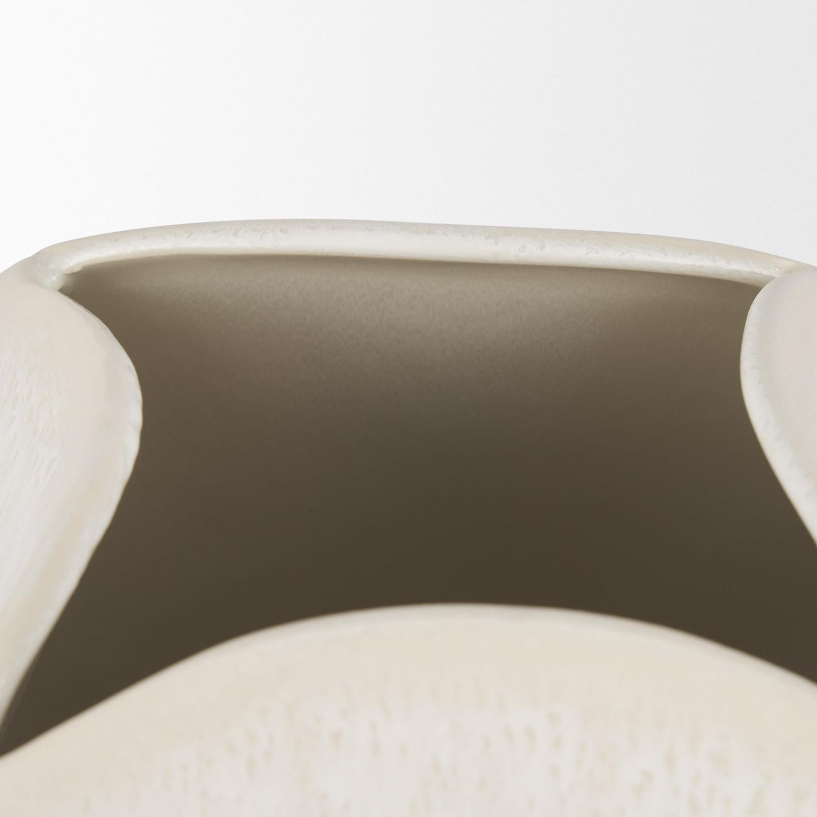 Mercana Vania Off White w/ Tan Textured Ceramic Vase