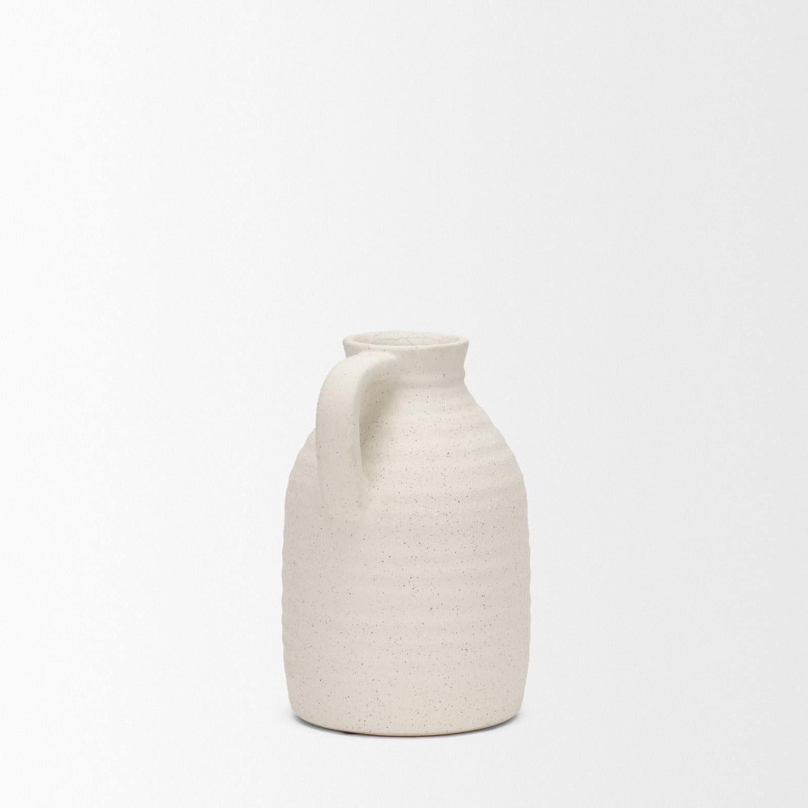 Mercana Tyrus Textured Matte White w/ Speckling Ceramic Vase
