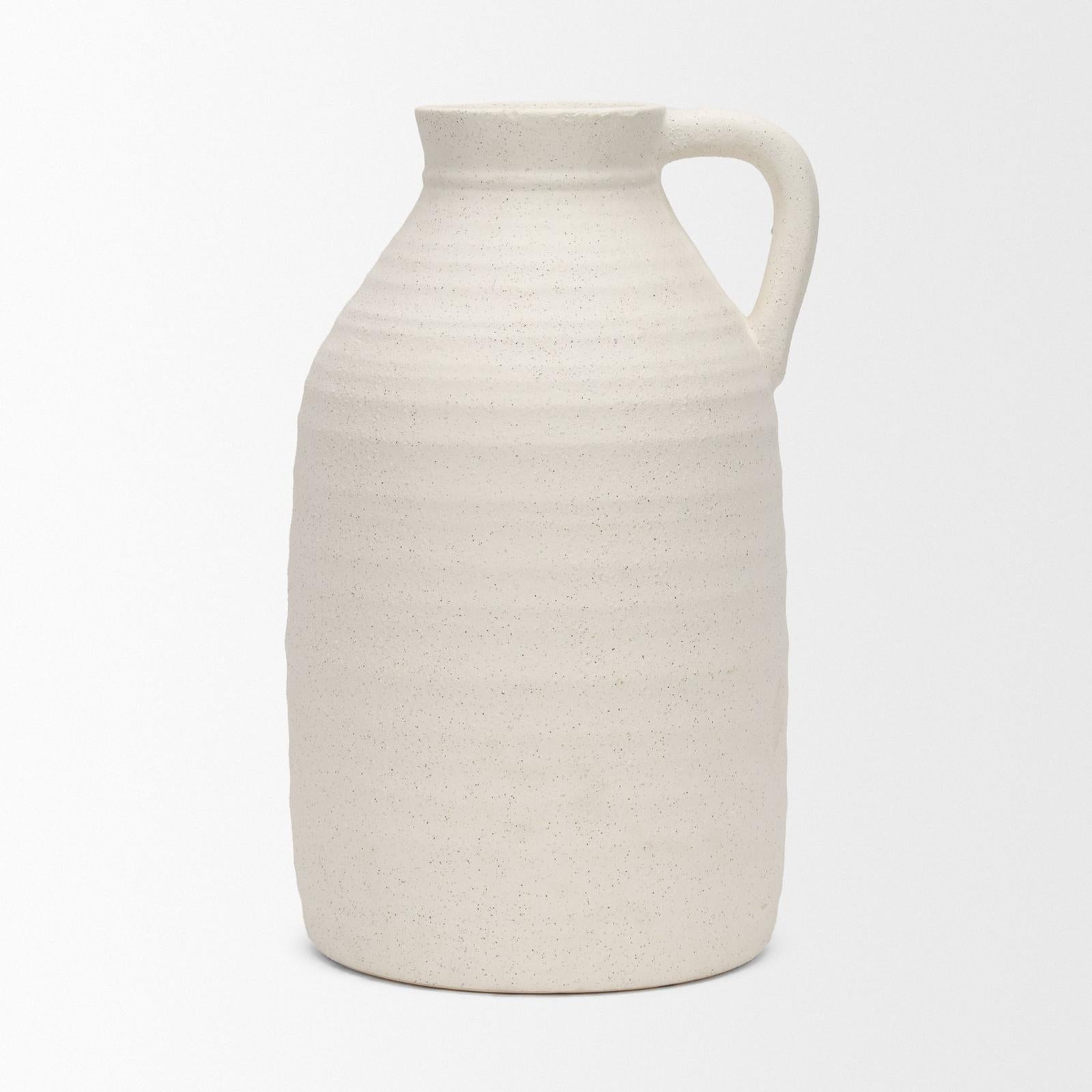 Mercana Tyrus Textured Matte White w/ Speckling Ceramic Vase
