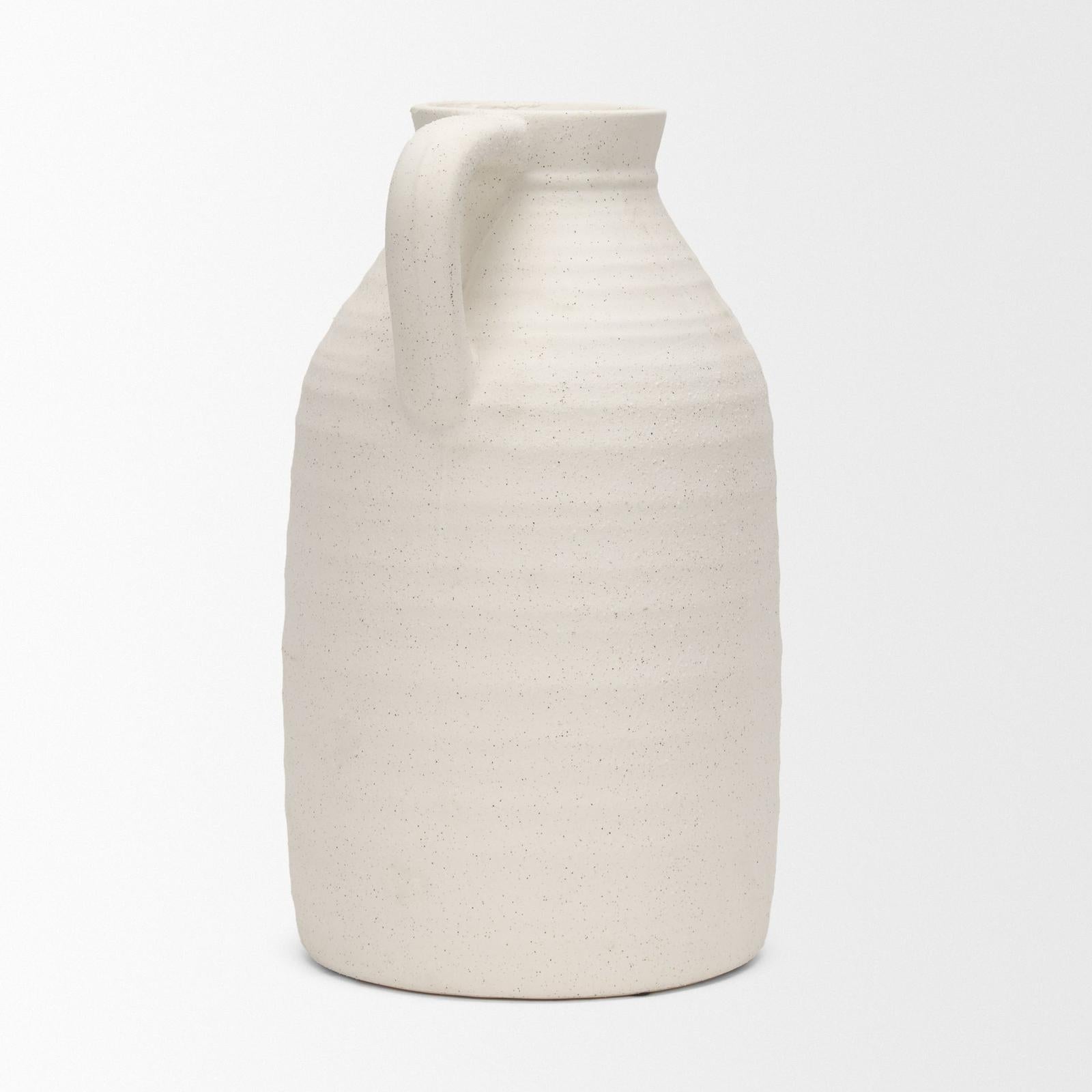 Mercana Tyrus Textured Matte White w/ Speckling Ceramic Vase