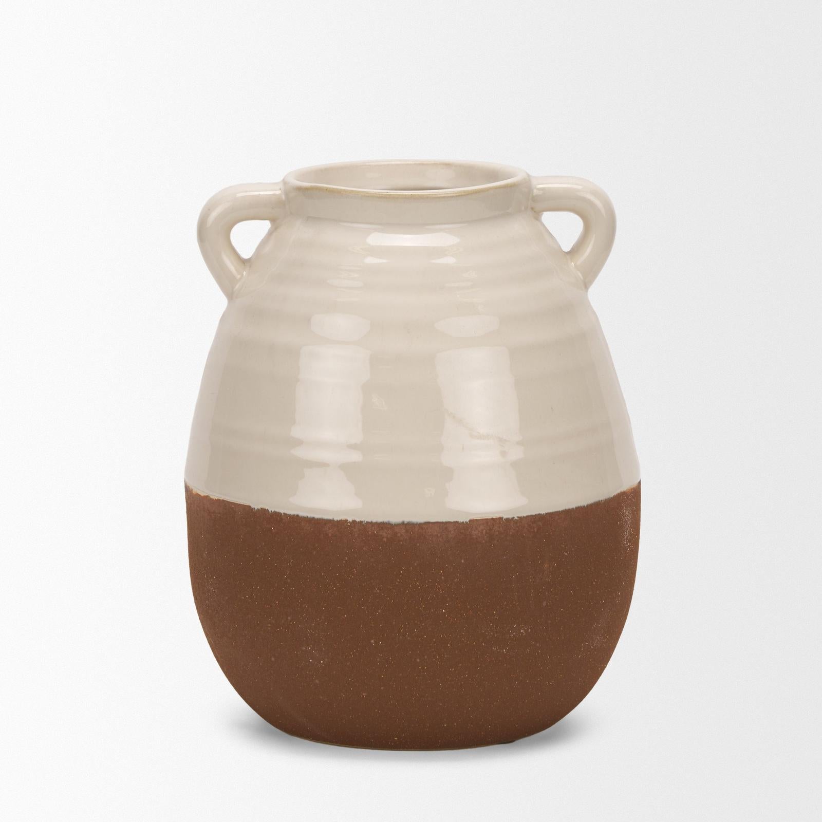 Mercana Tryna Beige w/ Matte Brown Ceramic Vase