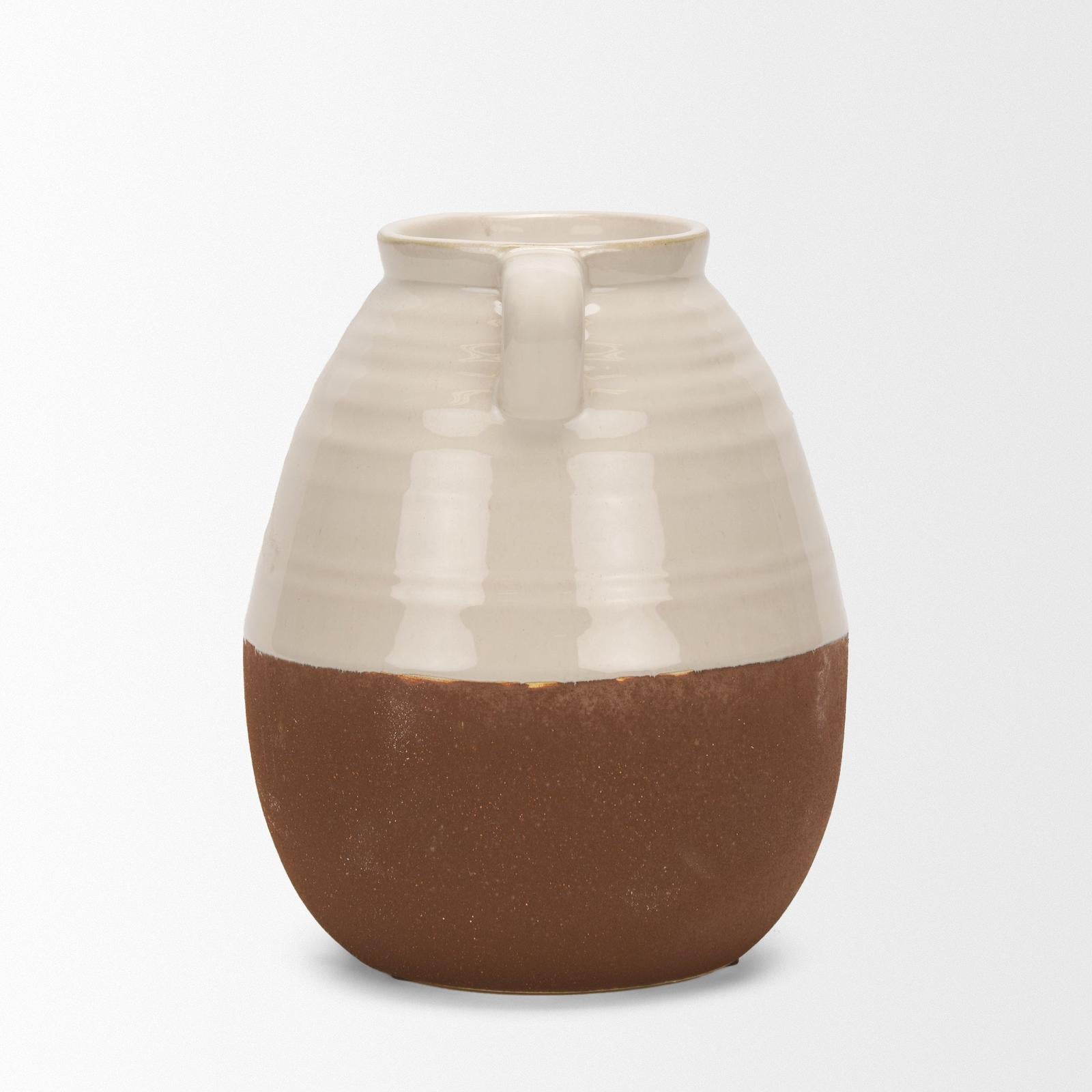 Mercana Tryna Beige w/ Matte Brown Ceramic Vase