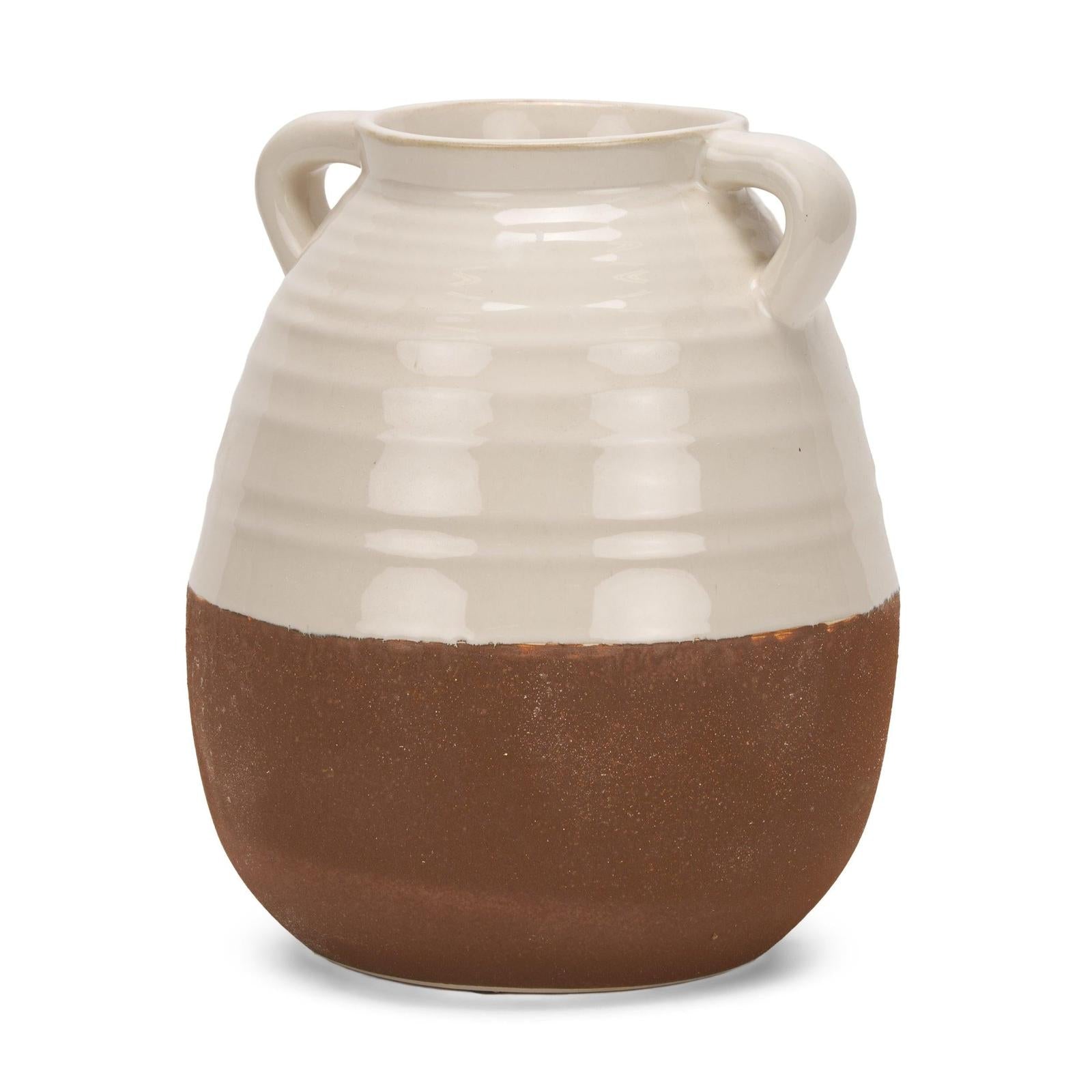Mercana Tryna Beige w/ Matte Brown Ceramic Vase