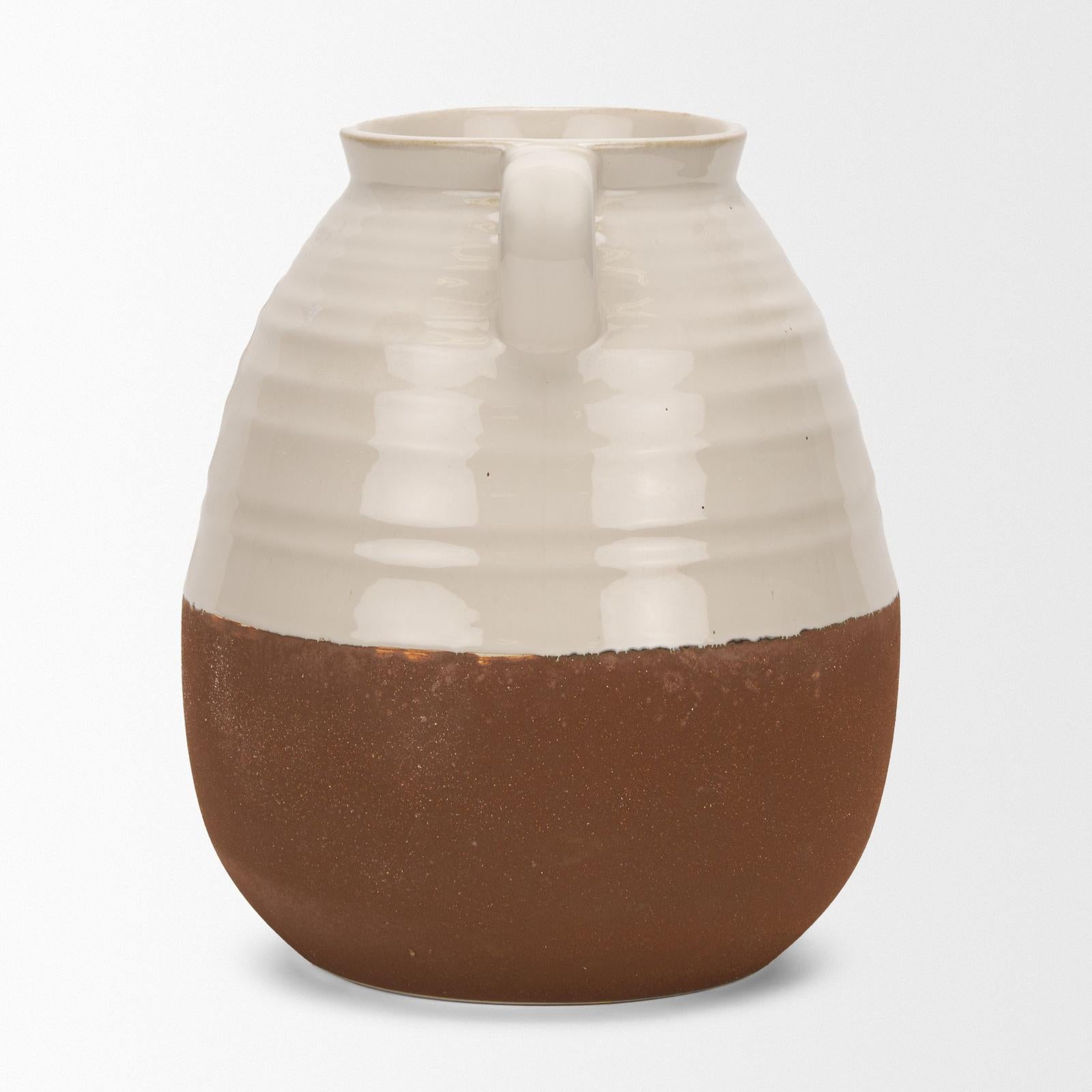 Mercana Tryna Beige w/ Matte Brown Ceramic Vase